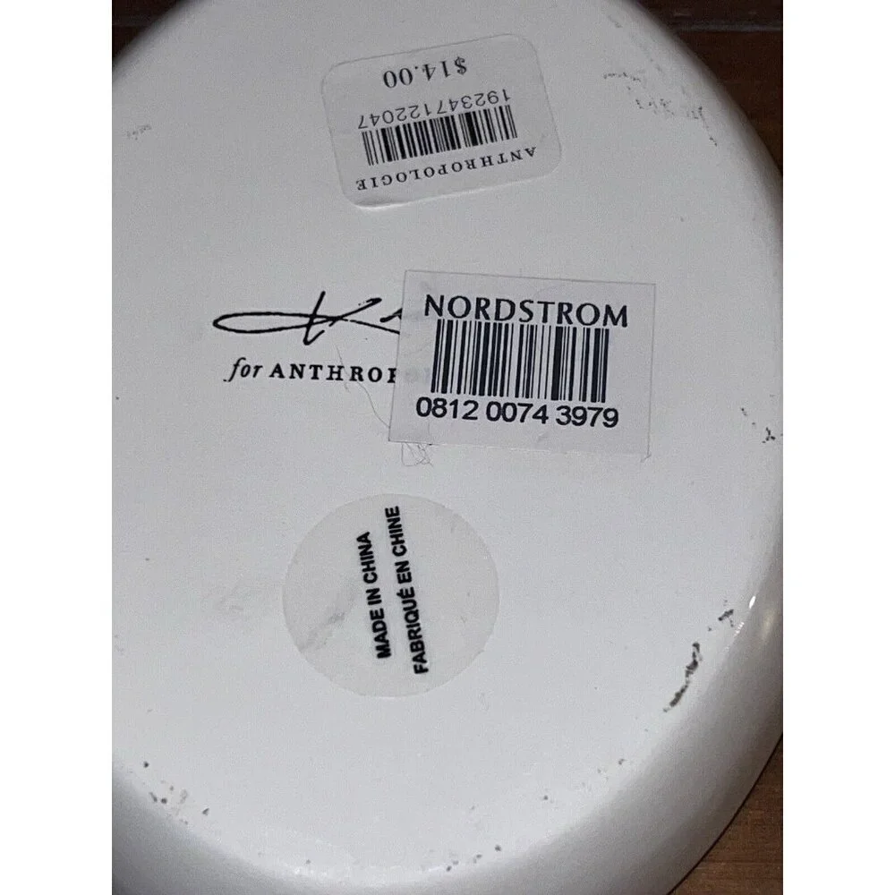 ANTHROPOLOGIE Trinket Dish Monogram Meadow Letter “K”